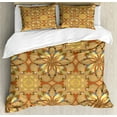 thumbnail image 1 of Vintage Duvet Cover Set, African Cultural Themed Pattern with Middle Ages Floral Motifs Art, Decorative 3 Piece Bedding Set with 2 Pillow Shams, Queen Size, Sand Brown and Multicolor, by Ambesonne, 1 of 3
