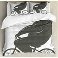thumbnail image 1 of Vintage Duvet Cover Set, Bear on a Bike Humor Parody Modern Funny Cycling Hipster Art Print, Decorative 3 Piece Bedding Set with 2 Pillow Shams, Queen Size, Grey, by Ambesonne, 1 of 3