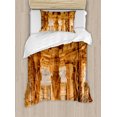 thumbnail image 1 of Vintage Duvet Cover Set, Historical Columns Architecture Ruins Famous Monument Culture Picture Print, Decorative 2 Piece Bedding Set with 1 Pillow Shams, Twin Size, Sand Brown, by Ambesonne, 1 of 3