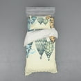 thumbnail image 1 of Vintage Duvet Cover Set, Hot Air Balloons in Soft Tones Fly in the Sky Air High Tourism Design Print, Bedding Set with Shams and Fitted Sheet, 3 Sizes, by Ambesonne, 1 of 3