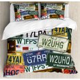 thumbnail image 1 of Vintage Duvet Cover Set, Original Retro Style License Plates Personalized Creative Travel Vacation, Decorative 2 Piece Bedding Set with 1 Pillow Sham, Twin Size, Blue Green, by Ambesonne, 1 of 3