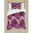 thumbnail image 1 of Vintage Duvet Cover Set, Repetitive Design of Plantation Organic Ginkgo Biloba Leaves Print, Decorative 2 Piece Bedding Set with 1 Pillow Shams, Twin Size, Eggplant and Multicolor, by Ambesonne, 1 of 3