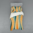 thumbnail image 1 of Vintage Duvet Cover Set, Retro Vibrant Stripes Funky Lines Design Patterns Abstract Print, Bedding Set with Shams and Fitted Sheet, 3 Sizes, by Ambesonne, 1 of 2