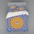 thumbnail image 1 of Vintage Duvet Cover Set, Third Eye Inside Hypnotic Spiral Circles Trippy Lines Mystic Hippie Boho, Bedding Set with Shams and Fitted Sheet, 3 Sizes, by Ambesonne, 1 of 3