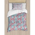 thumbnail image 1 of Vintage Duvet Cover Set, Traditional Oriental Spring Flowers Pattern Paisley Ornamental Eastern Art, Decorative 2 Piece Bedding Set with 1 Pillow Shams, Twin Size, Pink Pale Blue, by Ambesonne, 1 of 3