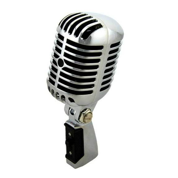 Vintage Dynamic Mic Stage Microphone Antique Nostalgic Metal Appearance Shock-mounted Pickup for Musicians and Vocalists