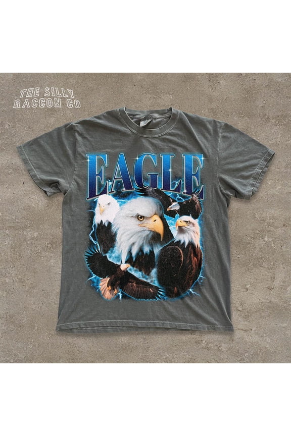 Vintage Eagle Graphic Shirt For Men, Patriotic American Eagle Distressed T-Shirt, Retro 90S Wildlife Top, Usa Americana Gift DARK HEATHER Unisex S-5XL Hot Trending Shirt, Vintage Birthday Gift