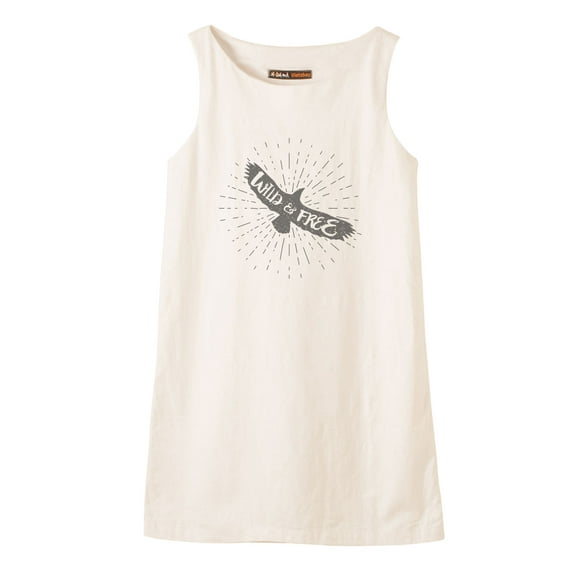 Vintage Eagle Printed Vintage 100% Cotton Linen Mini Shift Dress WDS_01 2