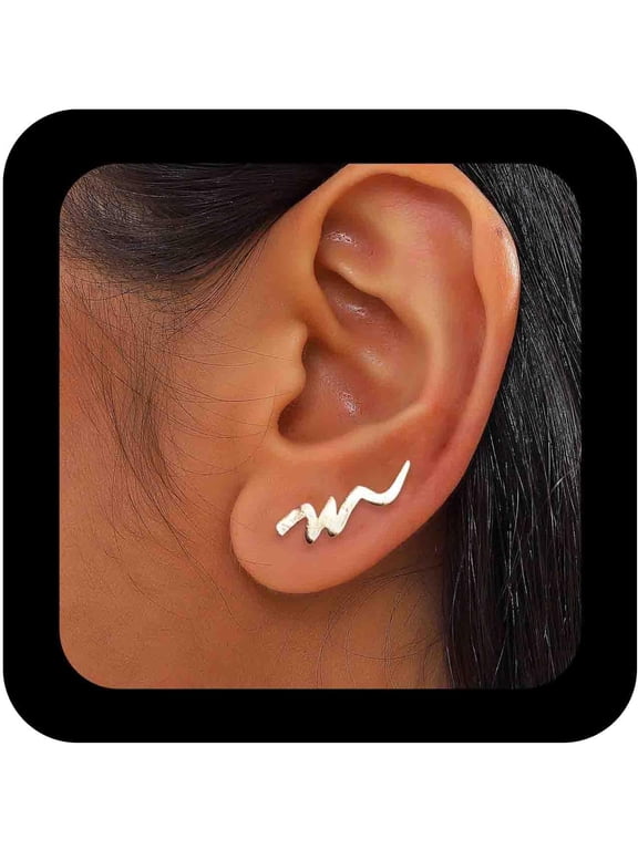 Vintage Ear Climber Earrings Gold Filigree Crawler Stud Earrings Swirl Wire Climber Crawler Earrings Minimalist Ear Pin Earrings Jewelry for Women
