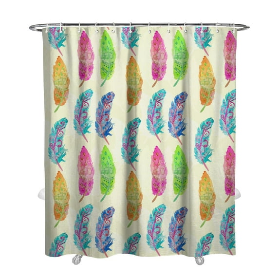 Vintage Earthy Boho Shower Curtain 72x84 Inches, Quick-Dry Polyester with Durable Plastic Rings, Tribal Design for Farmhouse Bathrooms