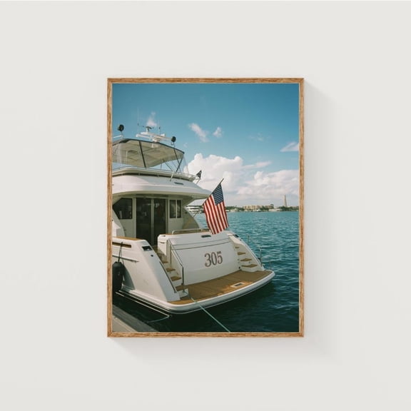 Vintage East Coast Yacht Poster Wall Art Coastal Poster, Vintage Yacht American Poster, Miami Summer Magazine, Old Money Dorm Decor, Size 8x12 UNFFRAMED F03.1.7l3329