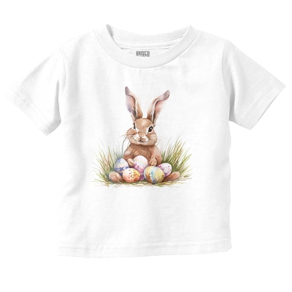 Vintage Easter Bunny With Eggs Youth T Shirt Tee Girls Infant Toddler Brisco Brands 24M