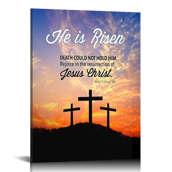 Vintage Easter Christian Jesus Wall Art Jesus Leaves the Tomb Canvas Painting Resurrected Savior Leaves the Tomb He Is Risen Posters Prints for Church Home Bedroom living room Home Wall Decor Framed