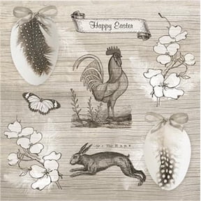 Vintage Easter Napkins VINTAGE HAPPY EASTER 40pcs Lunch Napkins, Decoupage Paper Vintage, Easter Napkins Paper, Disposable Napkins Decorative, Vintage Floral Napkins Paper