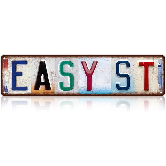 Vintage Easy St Wall Decor Street Signs Metal Tin Signs 16 x 4 Inches
