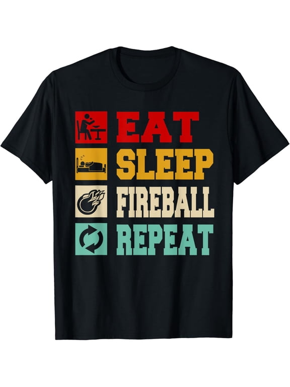 Vintage Eat Sleep Fireball Repeat Funny Fireball Lover Gifts T-Shirt