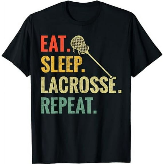 Vintage Eat Sleep Lacrosse Repeat Lacrosse Player T-Shirt