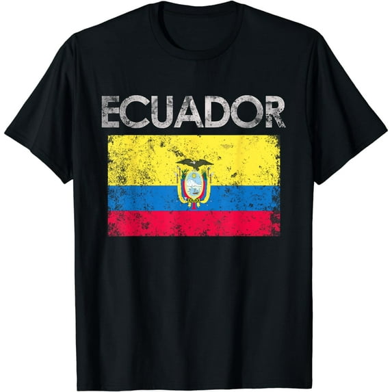 Vintage Ecuador Ecuadorian Flag Pride Gift T-Shirt