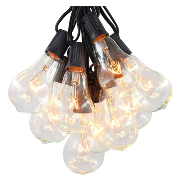 Vintage Edison Outdoor String Lights (PS50 Clear - Black Wire, 50 ft)