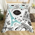 thumbnail image 1 of Vintage Eiffel Tower Duvet Cover Set Modern 3D Paris Theme Bedding Sets World Famous City Landscape, 1 of 5