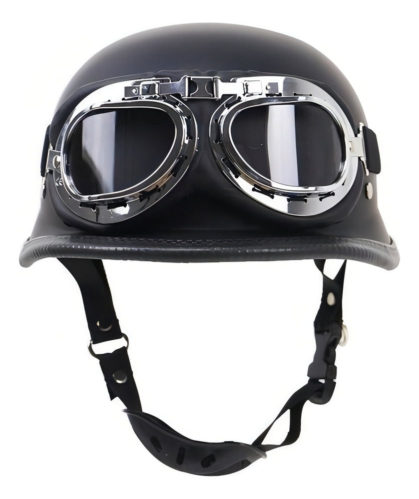 Vintage Electric Bicycle Helmet With Goggles Black Color Helmet Size L