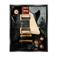 thumbnail image 1 of Vintage Electric Guitar Music Notes Vintage Graphic Art Jet Black Framed Art Print Wall Art, 1 of 6