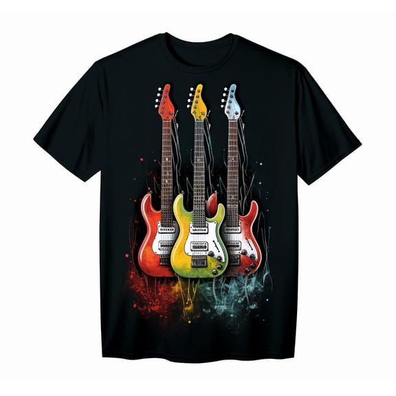Vintage Electric Guitars Set of Three T-Shirt Men's Retro Rock Music Tee