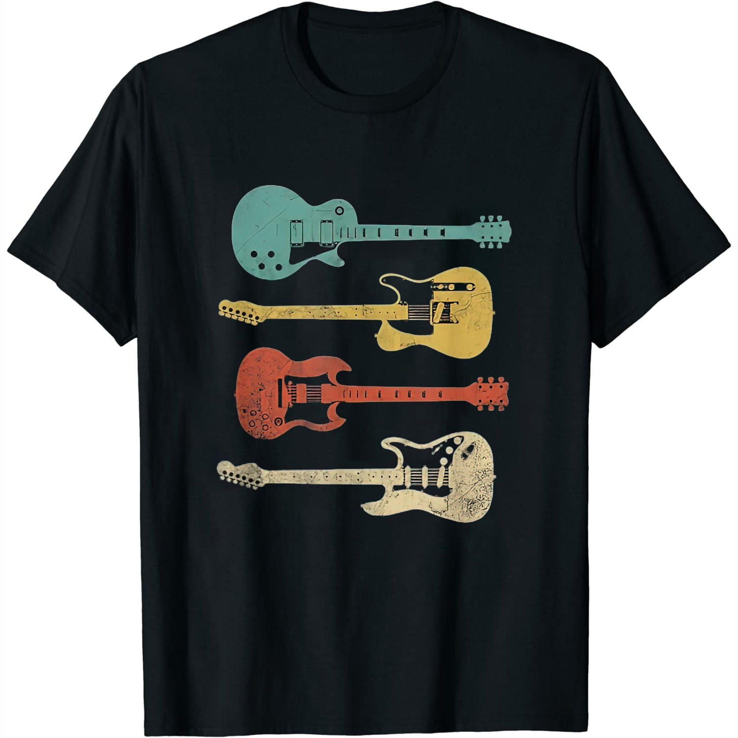 Vintage Electric Guitars T-Shirt Distressed Men Women Kids Vintage Electric Guitars T-Shirt Distressed Men Women Kids