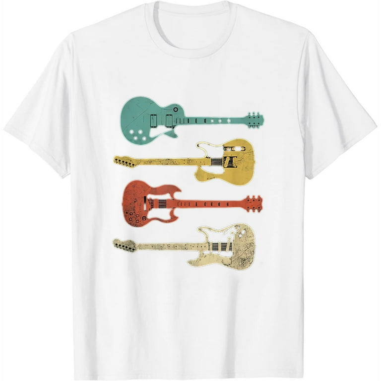 Vintage Electric Guitars T-Shirt Distressed Men Women Kids Vintage Electric Guitars T-Shirt Distressed Men Women Kids
