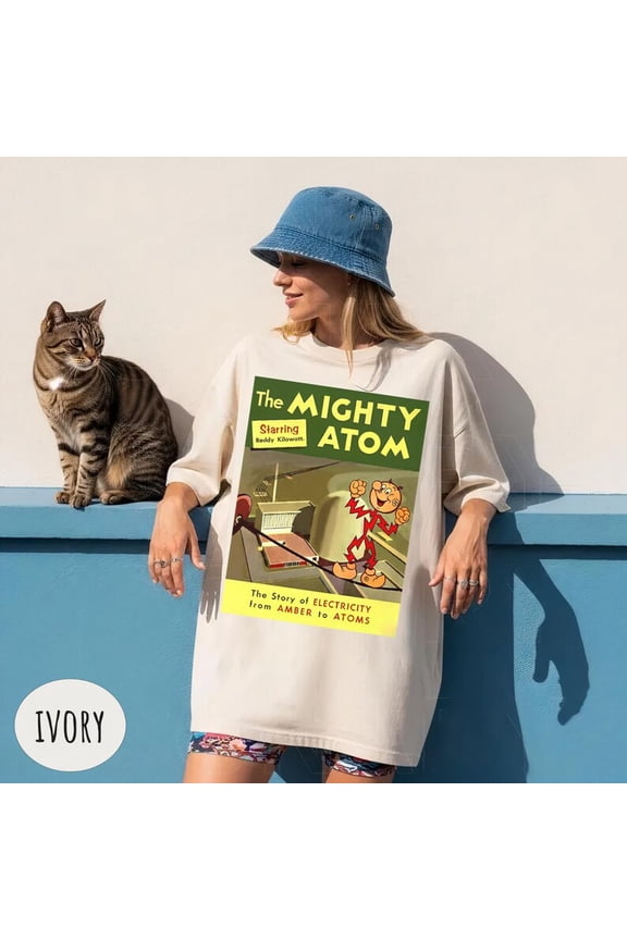 Vintage Electricity Cartoon Shirt, Reddy Kilowatt Retro Electric Power Graphic Tee, Classic The Mighty Atom Energy Industry Shirt, Comfort Colors Unisex Cotton T-Shirt, Sizes S-5XL