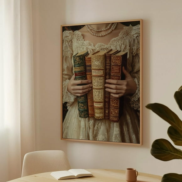 Vintage Elegance Hands Holding Antique Books - Timeless Wall Art For Library Decor And Literary Enthusiasts Wall Art, Modern Wall Decor, 8x12 UNFRAMED