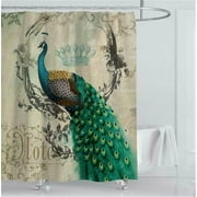 Vintage Elegance: Luxurious Peacock Feather Bath Ensemble for a Timeless Appeal