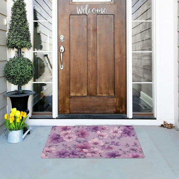 Vintage Elegant Flowers Pattern Doormats Welcome Mats Gate Pads Entryway Outdoor 32" x 20"