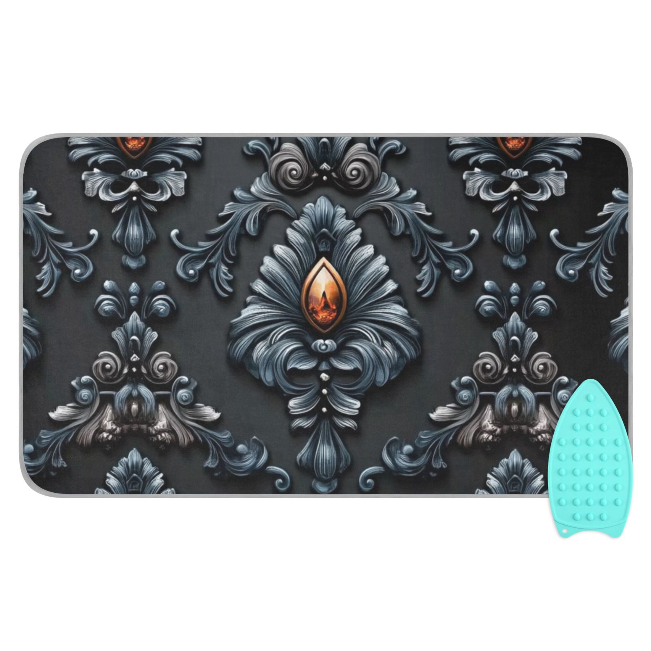 Vintage Elegant Pattern Ironing Mat Blanket for Table Top Travel Portable Ironing Board Pad 47.2x27.6 Inch