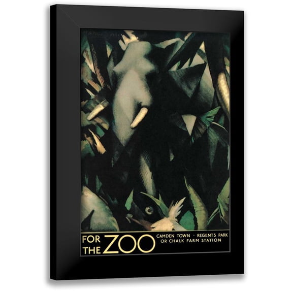 Vintage Elephant 11x14 Black Modern Framed Museum Art Print Titled - For the Zoo