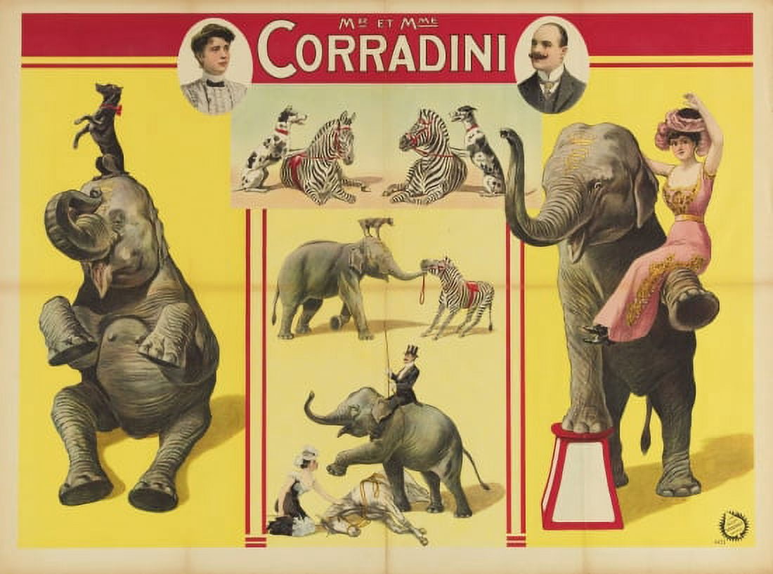 Vintage Elephant Circus Canvas Art - (18 x 24)