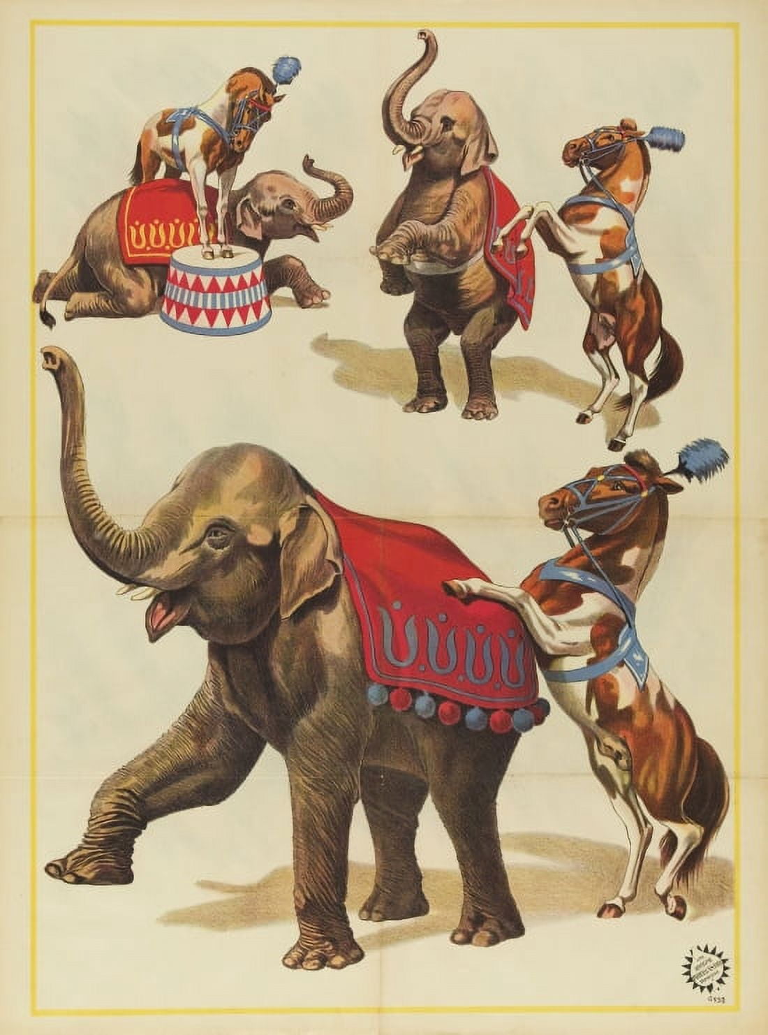 Vintage Elephant Circus Canvas Art - (18 x 24)
