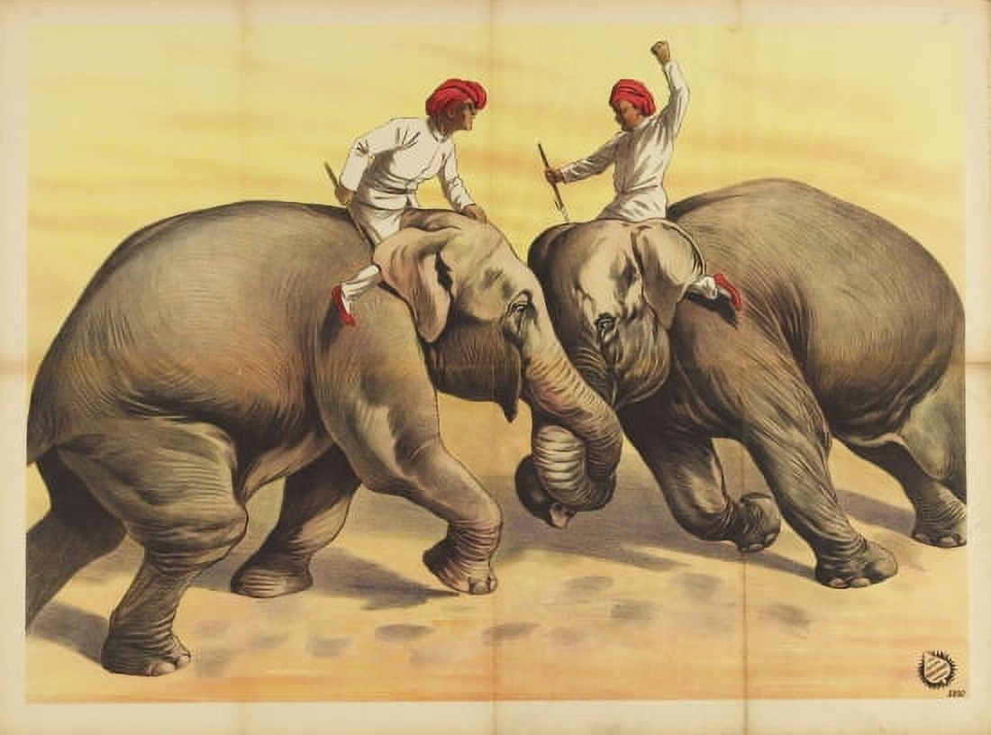 Vintage Elephant Circus Canvas Art - (18 x 24)