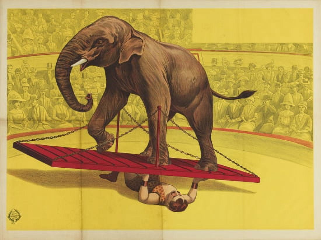 Vintage Elephant Circus Canvas Art - (18 x 24)