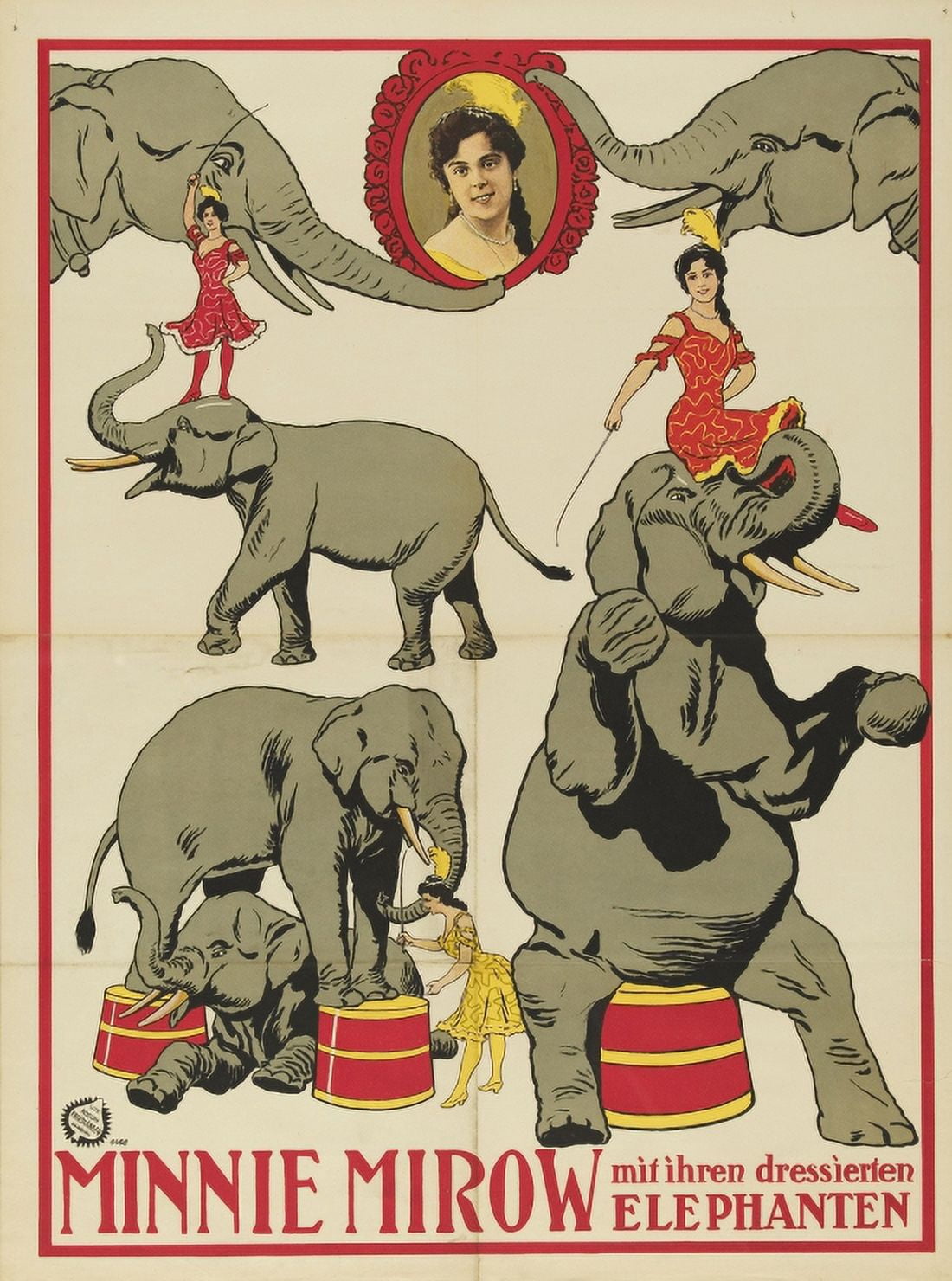Vintage Elephant Circus Canvas Art -  (18 x 24)