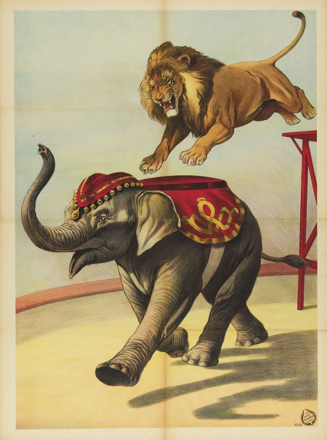 Vintage Elephant Circus Canvas Art - (24 x 36)