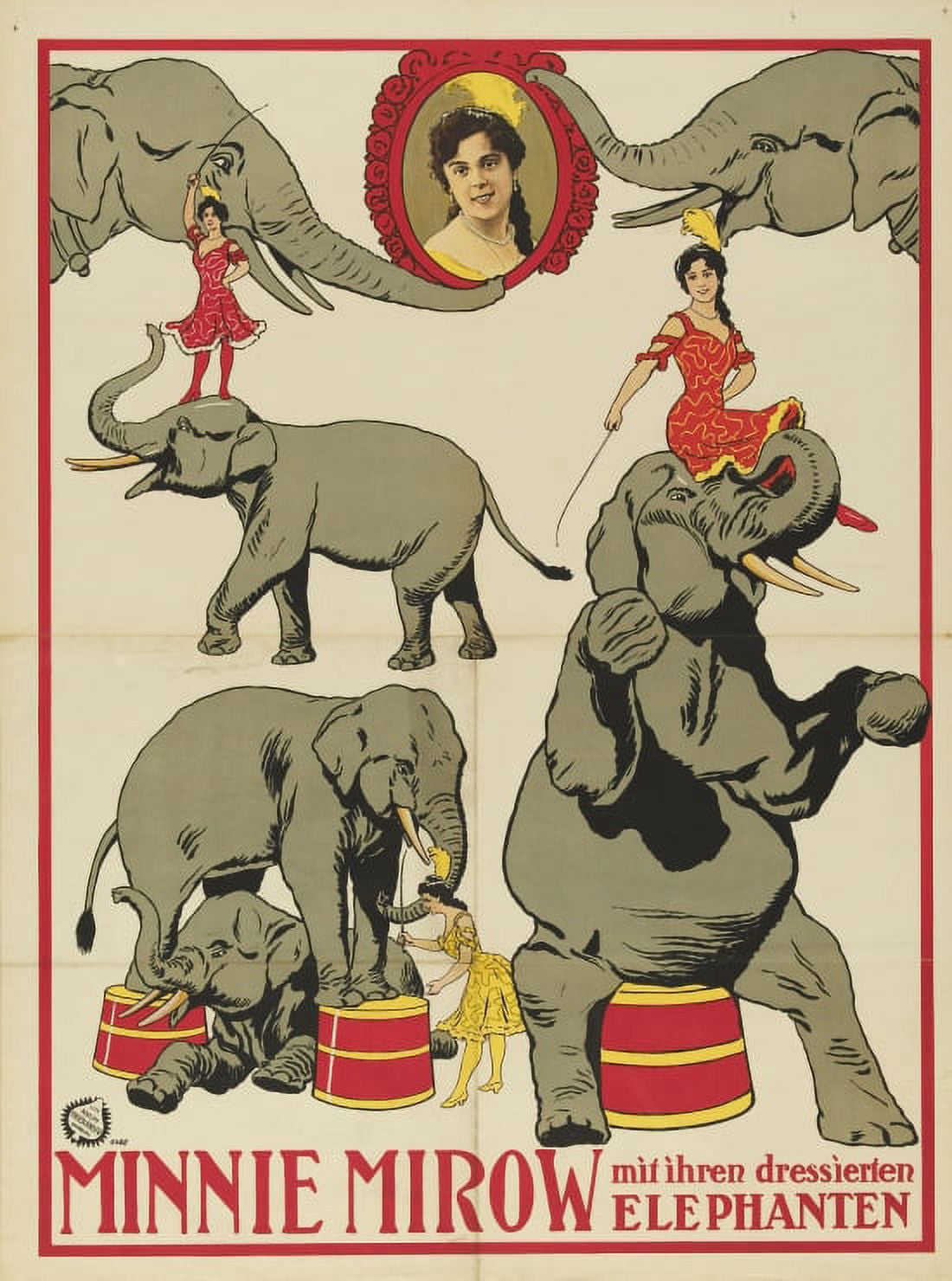 Vintage Elephant Circus Canvas Art - (24 x 36)