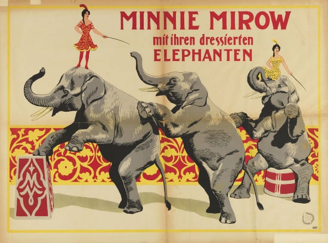 Vintage Elephant Circus Canvas Art - (24 x 36)