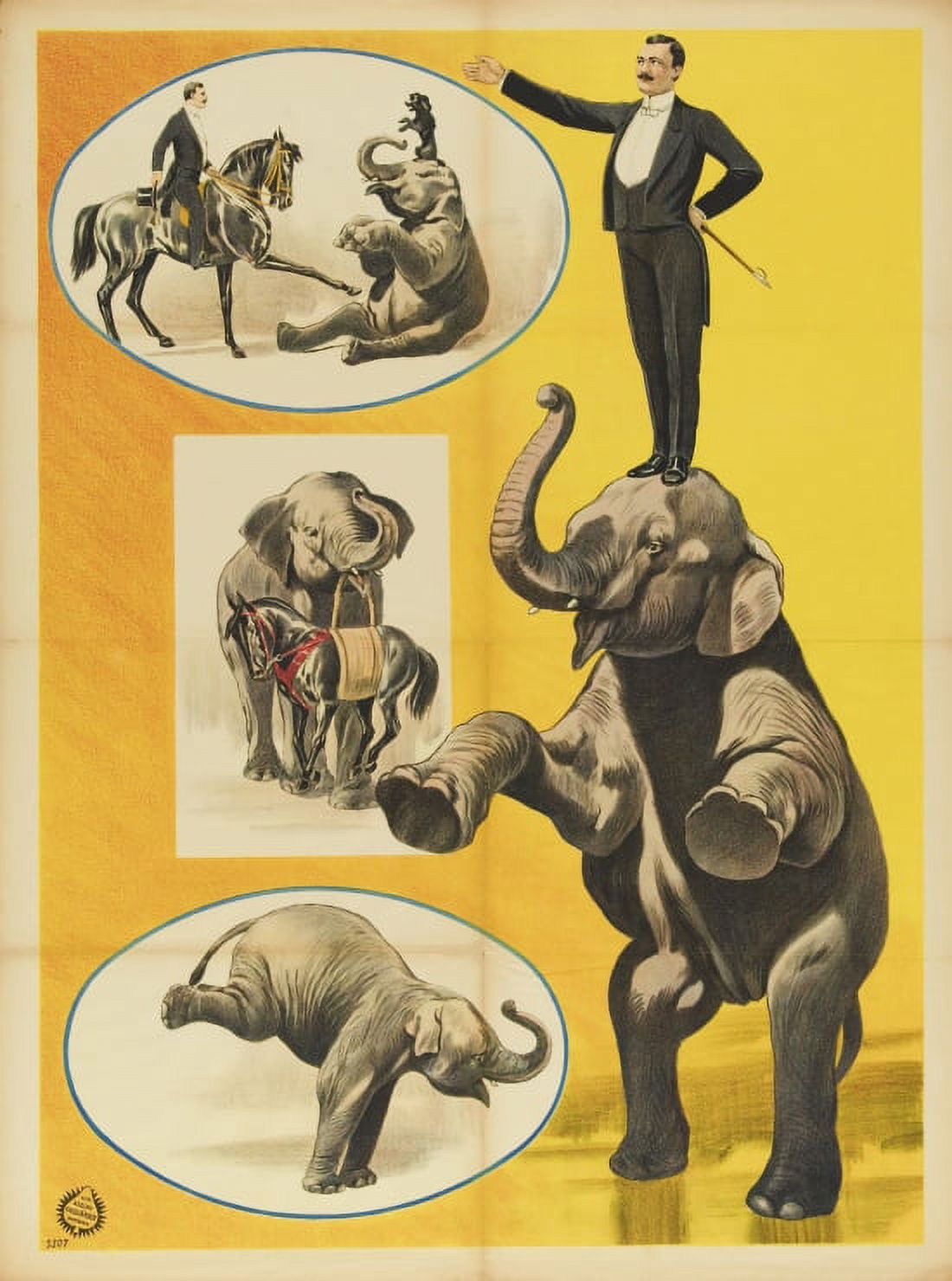 Vintage Elephant Circus Canvas Art -  (36 x 54)