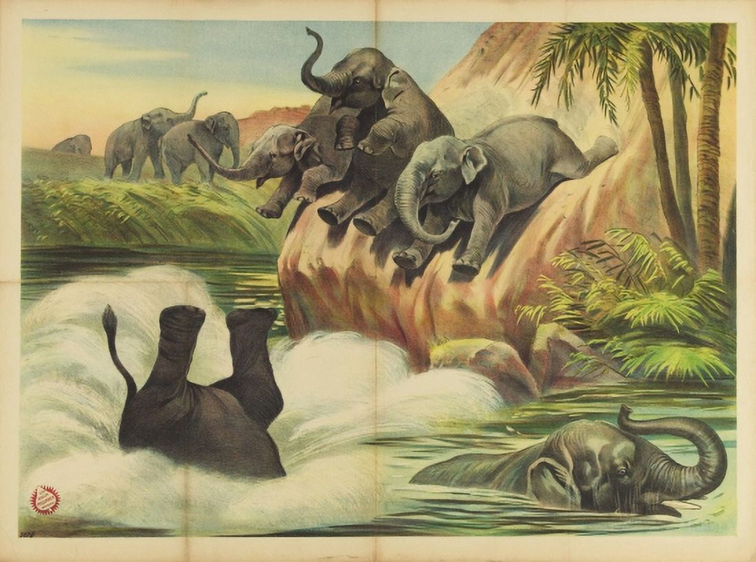 Vintage Elephant Circus Canvas Art - (36 x 54)