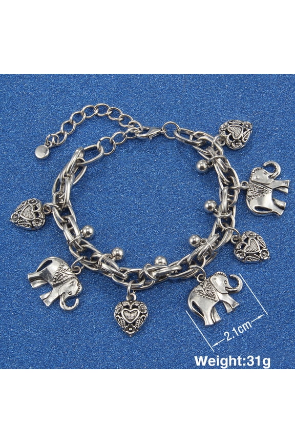 Womens Elephant Anklet European Vintage Love Clavicle Chain Animal Zodiac Pendant Anklet Individually Packed Gift For