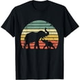 thumbnail image 1 of Vintage Elephant Shirt Retro Sunset Colors Silhouette T-Shirt men and women can wear, black, white, gifts, 1 of 4