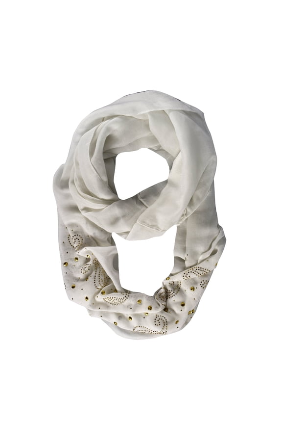 Vintage Embellished Paisley Sequin Infinity Scarf Circle Loop