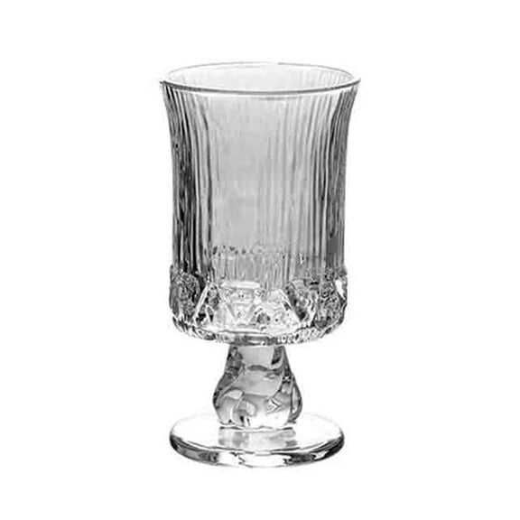 Vintage Embossed Glass Goblet, 9.5oz Glacier texture Glass Cup for Iced Tea, Juice, Cocktail, Whiskey