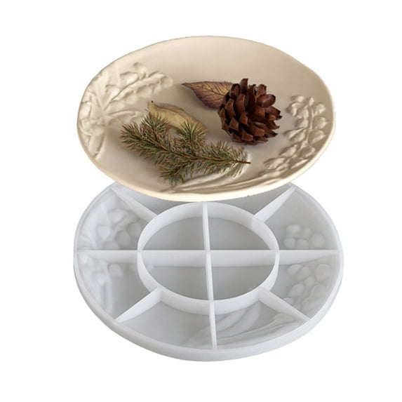 Vintage Embossed Oval/Round/Square Silicone Tray Mold For Resin Cement DIY Crafts Jewelry Organiser Making Mould